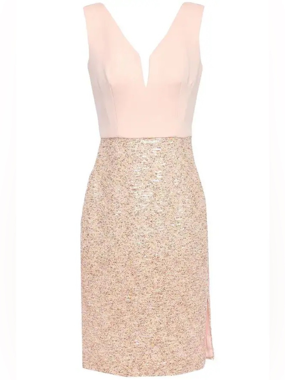 Black Halo Size 8 Sequined Tulle Ponte Dress Blush Pink Cocktail Party Dress New
